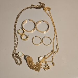 Gold Earrings & Necklace